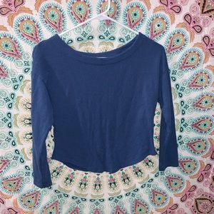 Royal blue round cut shirt